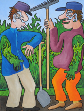 Ostfreesenjungs, 2013, 80 x 60 cm,  acrylic on canvas, 80 x 60 cm, 2013