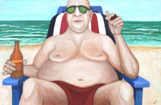 - Am Strand, 2009 - Acyl, Pigmente auf Leinwand,100 x 65 cm.jpg