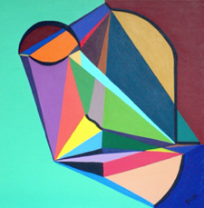  Styllised head III, 2001, 45 x 45 cm, acrylic on canvas.jpg