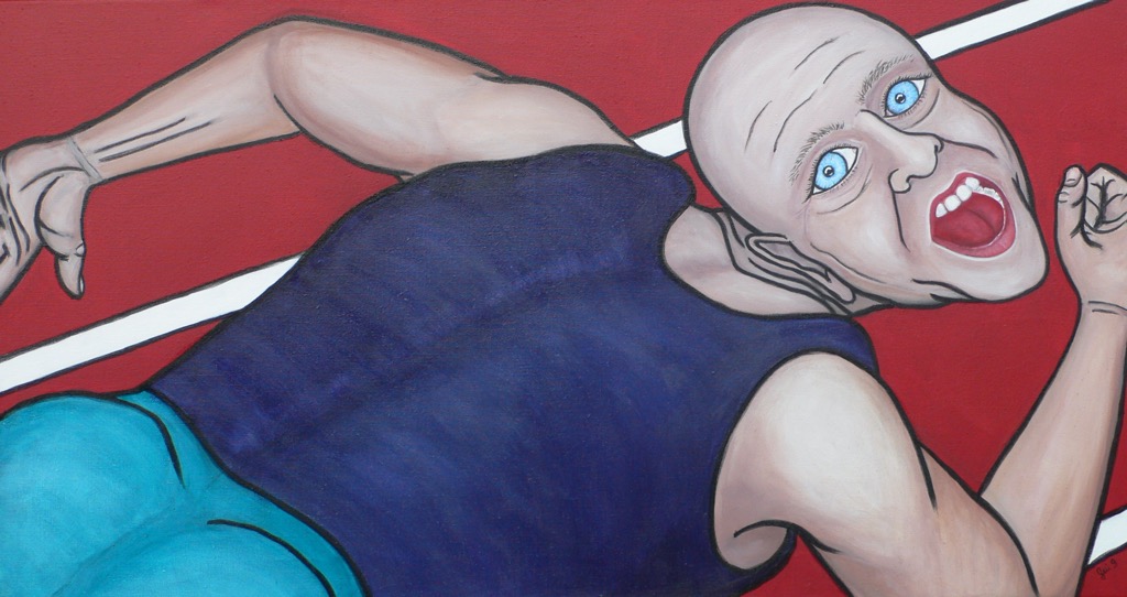 Running, 2009, 140x80cm, Acrylic, Pigments on Canvas, - 1300 Euro -